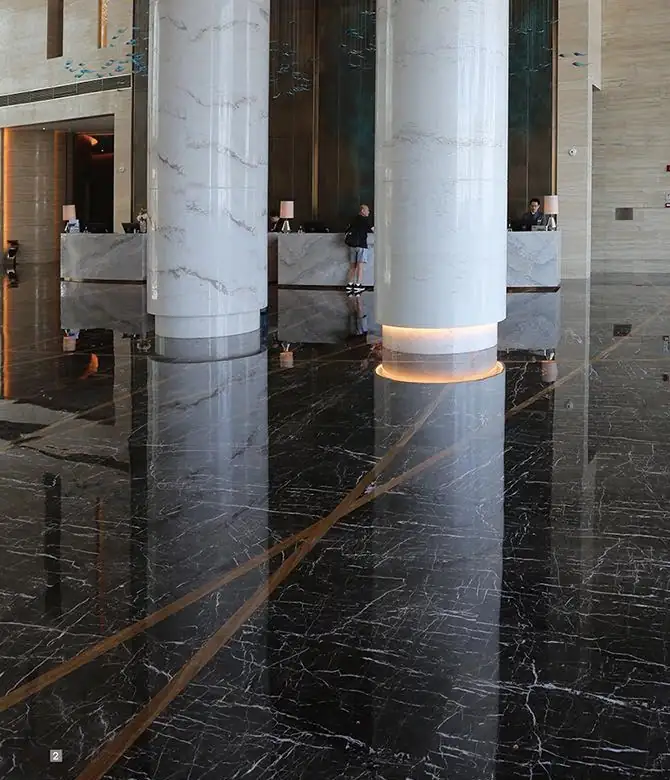 Black marble lobby application